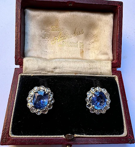 Natural Ceylon sapphire & diamond earrings £2,000-3,000