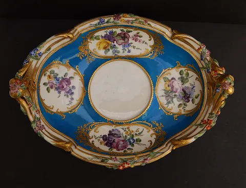 18th century Vincennes porcelain oval dish